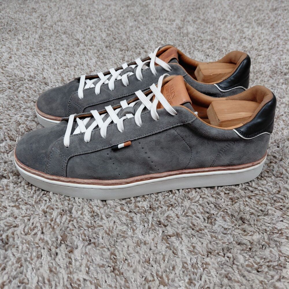 Allen Edmonds Alpha Lace Up Suede Casual Sneakers Mens 11.5 D Grey Shoes